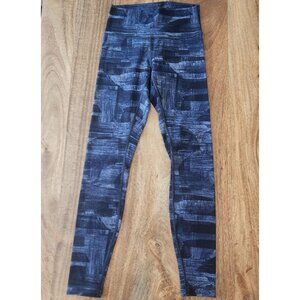 Lululemon Pants Womens 6 Blue Black Wunder Under High Rise Print LW5A0T